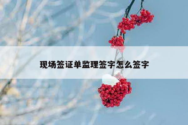 现场签证单监理签字怎么签字