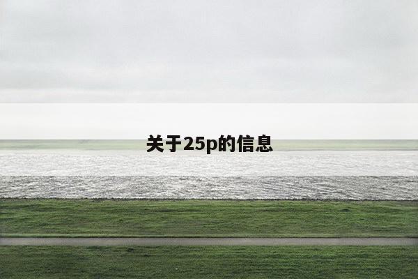 关于25p的信息