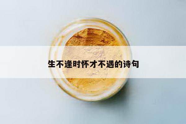 生不逢时怀才不遇的诗句