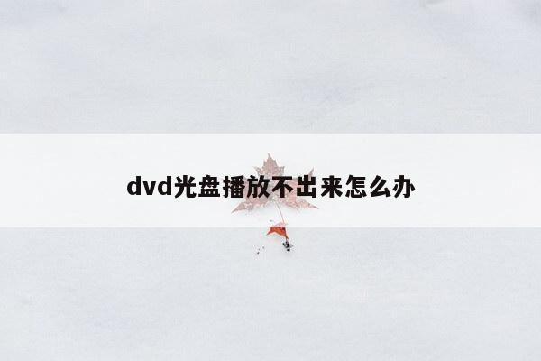 dvd光盘播放不出来怎么办