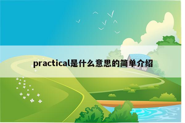 practical是什么意思的简单介绍