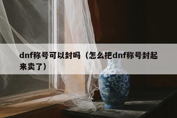 dnf称号可以封吗（怎么把dnf称号封起来卖了）