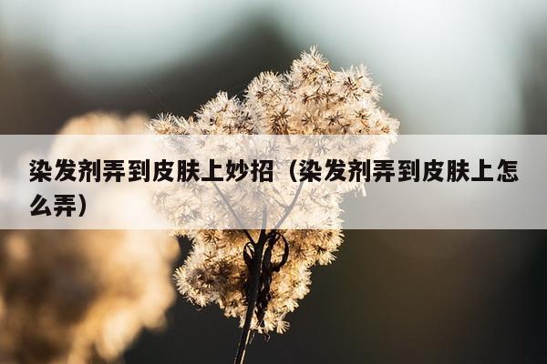 染发剂弄到皮肤上妙招（染发剂弄到皮肤上怎么弄）