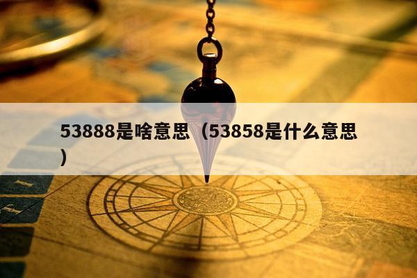 53888是啥意思（53858是什么意思）