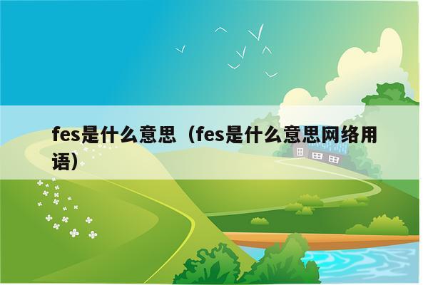 fes是什么意思（fes是什么意思网络用语）