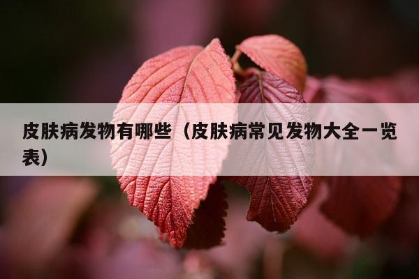 皮肤病发物有哪些（皮肤病常见发物大全一览表）