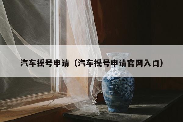 汽车摇号申请（汽车摇号申请官网入口）