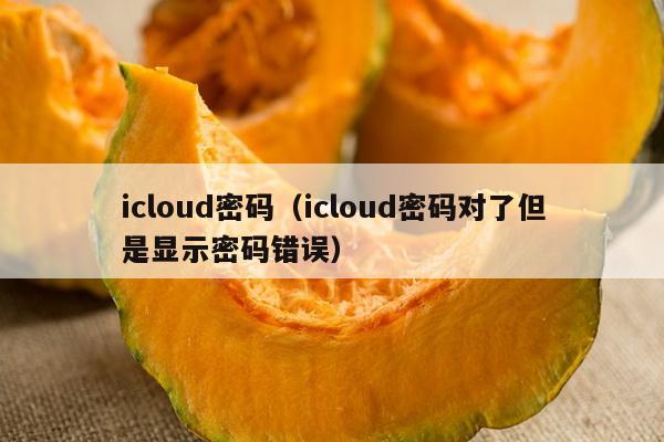 icloud密码（icloud密码对了但是显示密码错误）