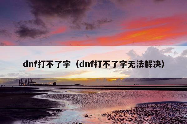 dnf打不了字（dnf打不了字无法解决）