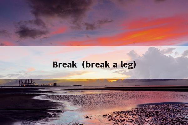 Break（break a leg）