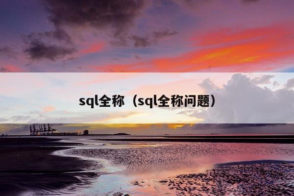 sql全称（sql全称问题）