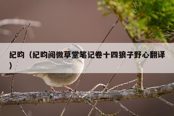 纪昀（纪昀阅微草堂笔记卷十四狼子野心翻译）