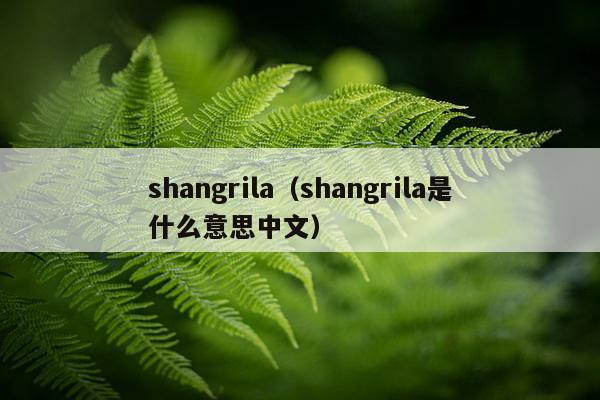 shangrila（shangrila是什么意思中文）